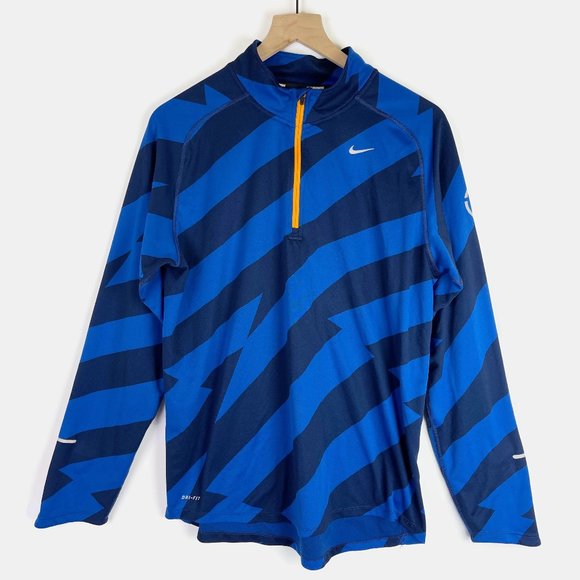 Nike Other - Nike Running Dri Fit Quarter Zip Shirt Blue L